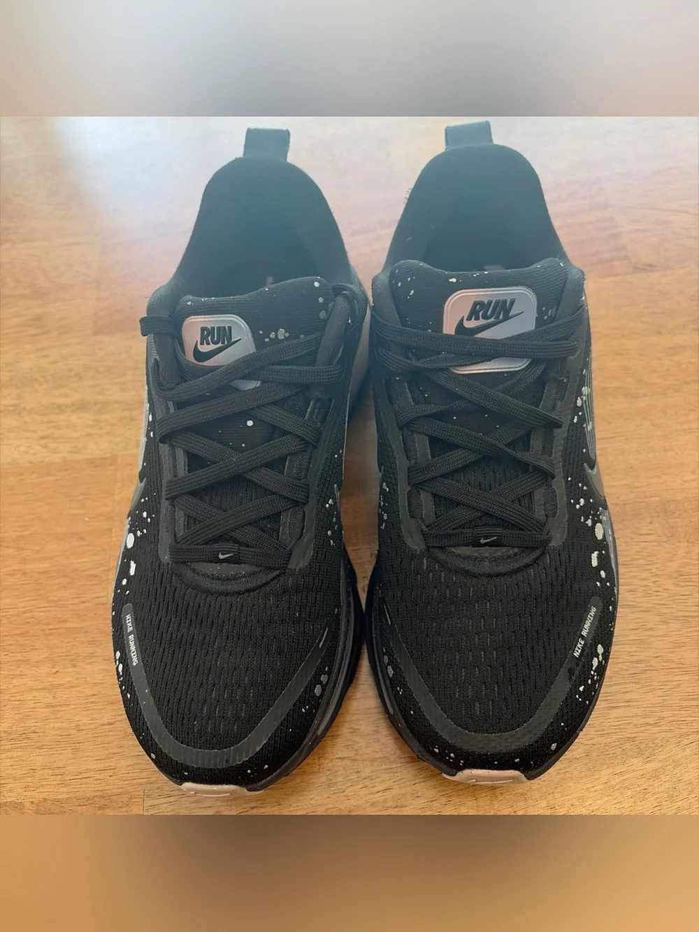 Nike Black Running Shoes with White Speckle Accents